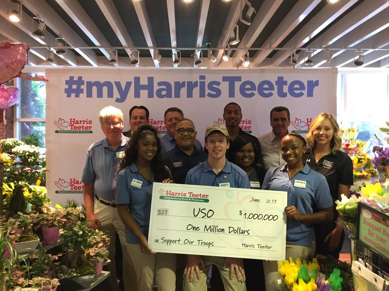 HARRIS TEETER SHOPPERS AND ASSOCIATES DONATE $1 MILLION TO USO